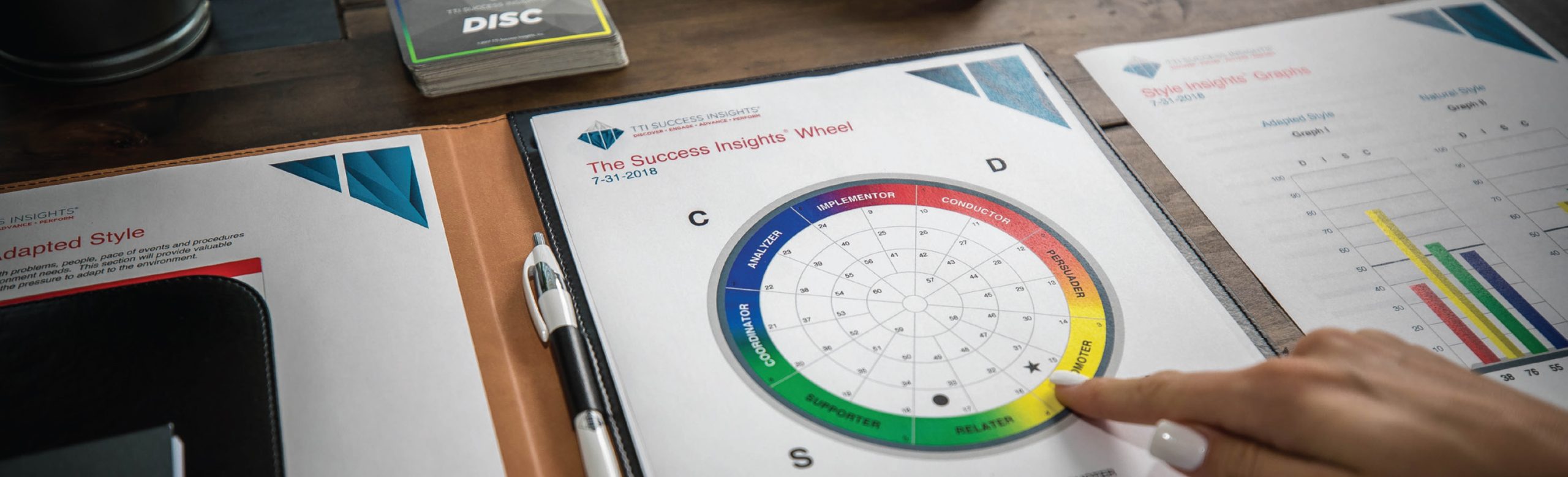 DISC Success Insight Wheel Image showing some of the data you will receive when you sign up for the DISC program.