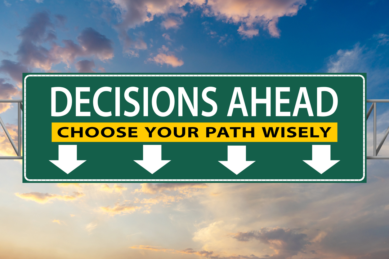 Decisions Ahead, Choose Your Path Wisely, illustration.