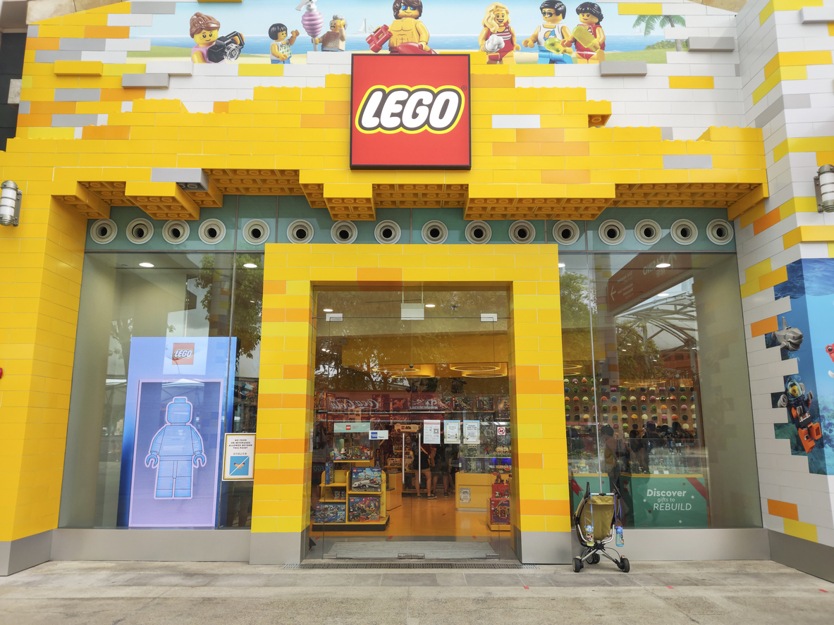Shop front of Lego Store.