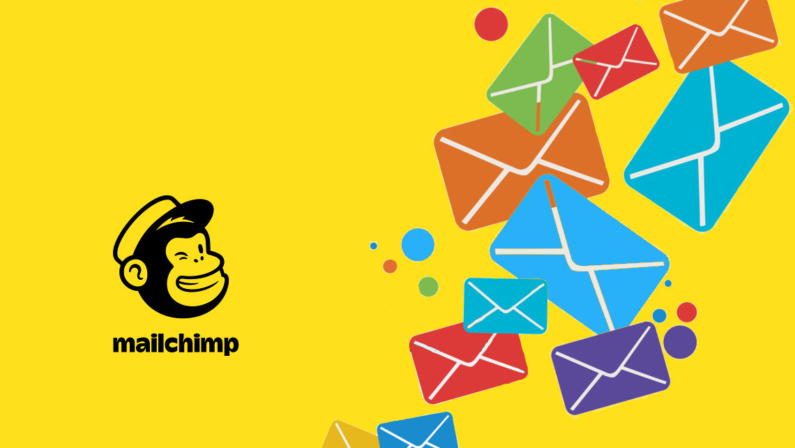 Mailchimp Branded Image with logo and envelopes
